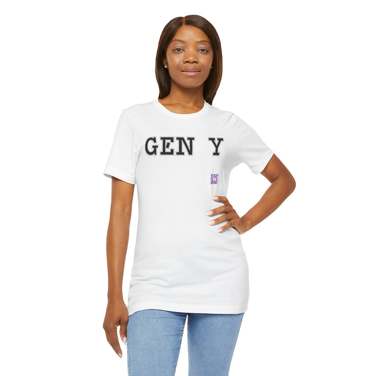 Gen Y T-Shirt Trendy Graphic Tee Fun GenY Print Shirt Casual Everyday Wear Unique Stylish Gift for Millennials Cool Apparel