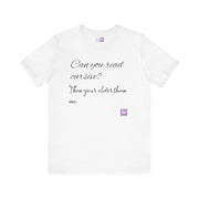 Can you read cursive funny t-shirt, unique graphic tee, humorous quote shirt