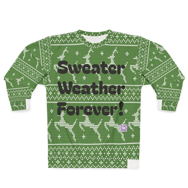 Unisex Sweatshirt with 'Sweater Weather Forever' Reindeer Design