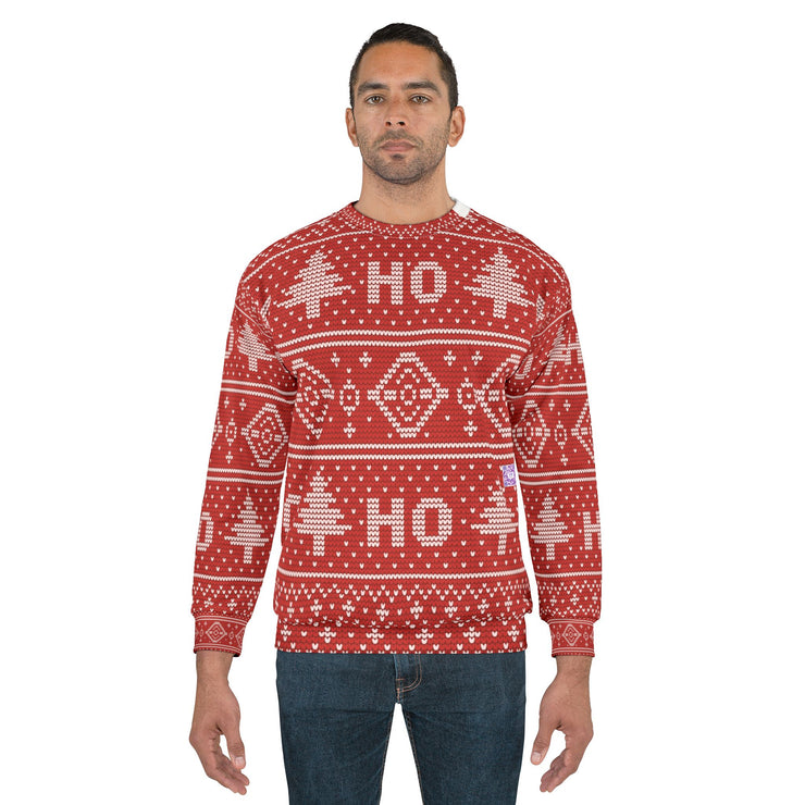 Ho, Ho, Ho, Ugly Sweater Unisex Sweatshirt (AOP)