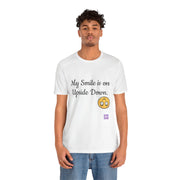 My Smile is on Upside Down Funny Tee, Cute Emoji Face Graphic Shirt, Humorous Statement T-Shirt