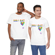 100 Percent Gay T Shirt Rainbow Heart LGBTQ Pride Shirt Gay Pride Tee Colorful Pride Design Queer Pride Present Unisex Top