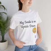 My Smile is on Upside Down Funny Tee, Cute Emoji Face Graphic Shirt, Humorous Statement T-Shirt