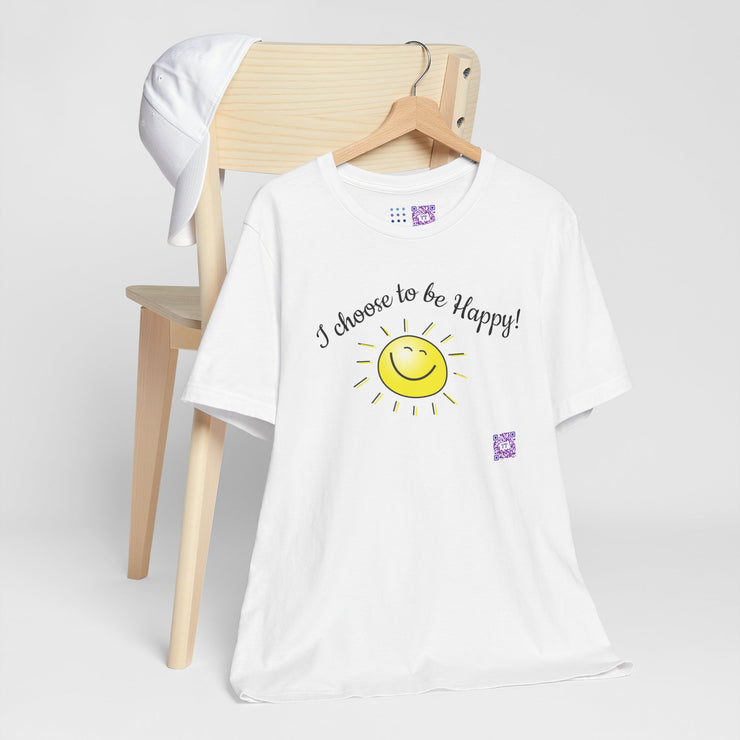 I Choose to be Happy T-Shirt, Inspirational Smiley Face Tee, Positive Vibes Shirt, Motivational Graphic Tee, Uplifting Message Top