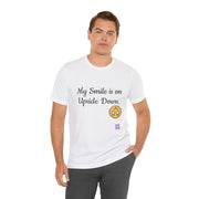 My Smile is on Upside Down Funny Tee, Cute Emoji Face Graphic Shirt, Humorous Statement T-Shirt