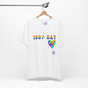 100 Percent Gay T Shirt Rainbow Heart LGBTQ Pride Shirt Gay Pride Tee Colorful Pride Design Queer Pride Present Unisex Top