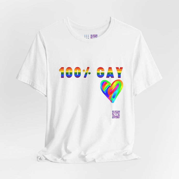 100 Percent Gay T Shirt Rainbow Heart LGBTQ Pride Shirt Gay Pride Tee Colorful Pride Design Queer Pride Present Unisex Top