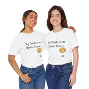 My Smile is on Upside Down Funny Tee, Cute Emoji Face Graphic Shirt, Humorous Statement T-Shirt