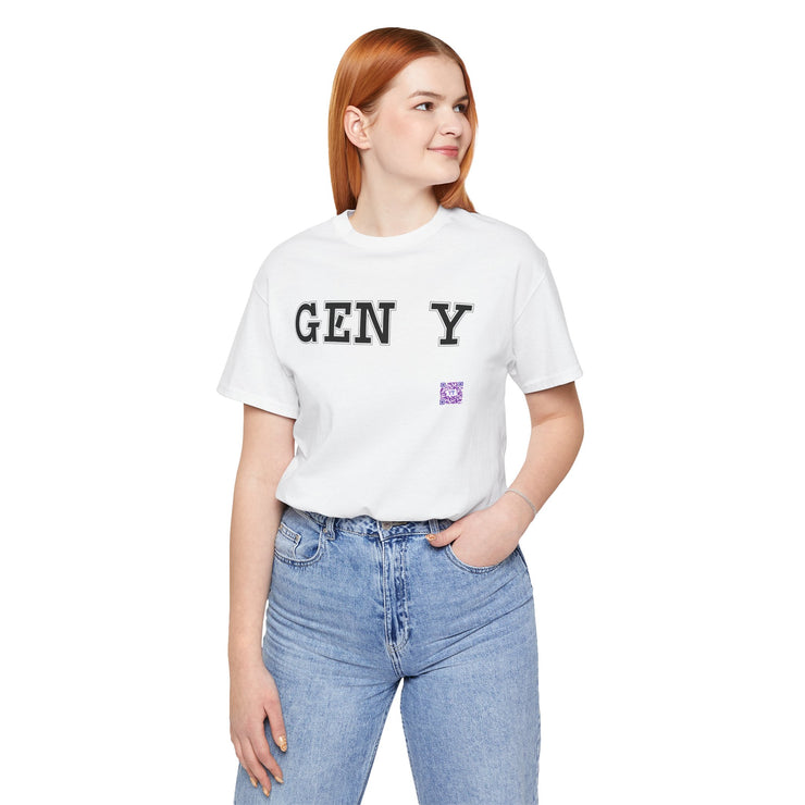 Gen Y T-Shirt Trendy Graphic Tee Fun GenY Print Shirt Casual Everyday Wear Unique Stylish Gift for Millennials Cool Apparel