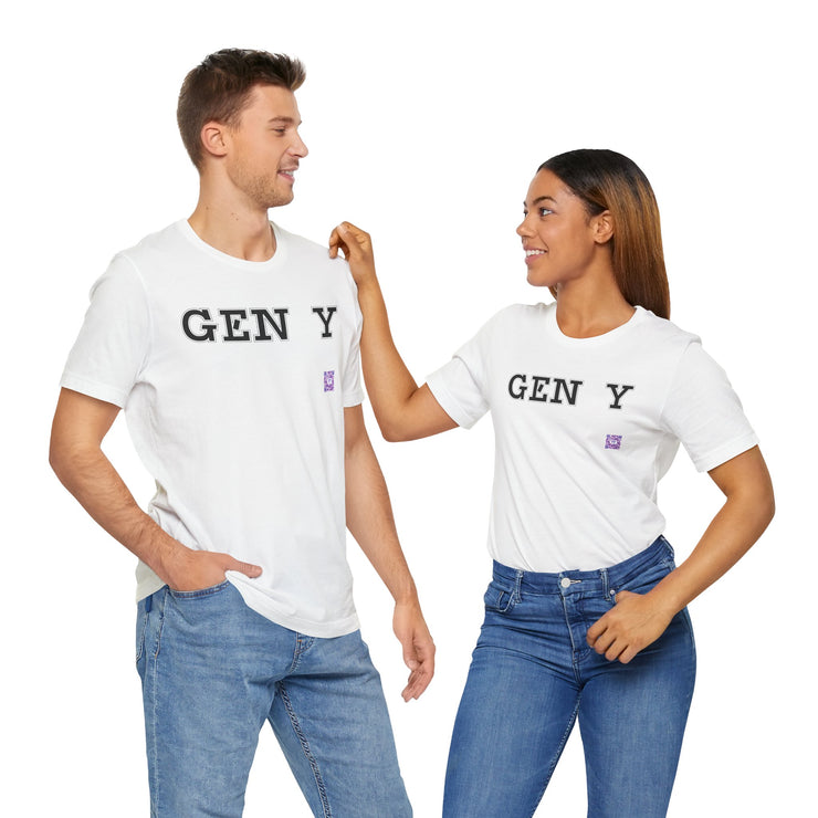 Gen Y T-Shirt Trendy Graphic Tee Fun GenY Print Shirt Casual Everyday Wear Unique Stylish Gift for Millennials Cool Apparel