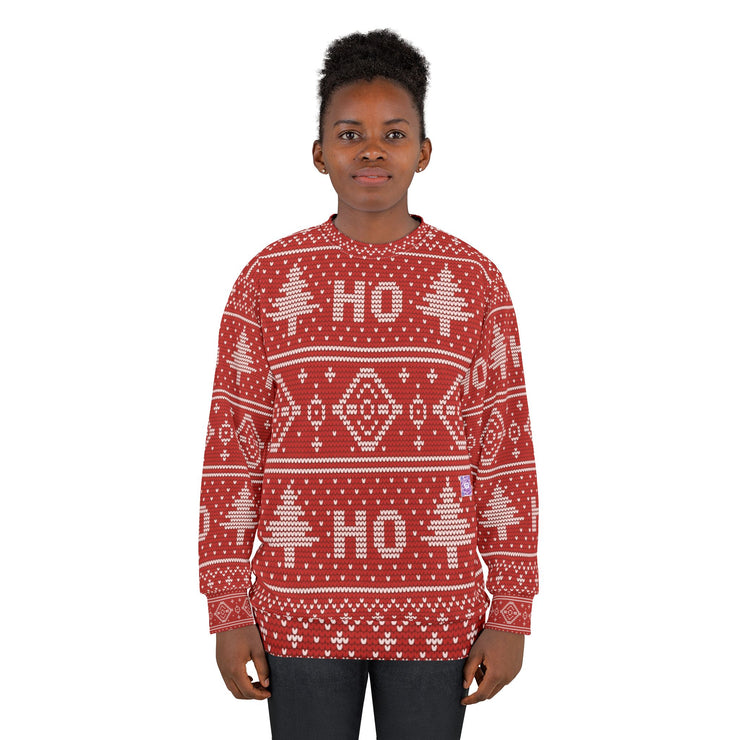 Ho, Ho, Ho, Ugly Sweater Unisex Sweatshirt (AOP)