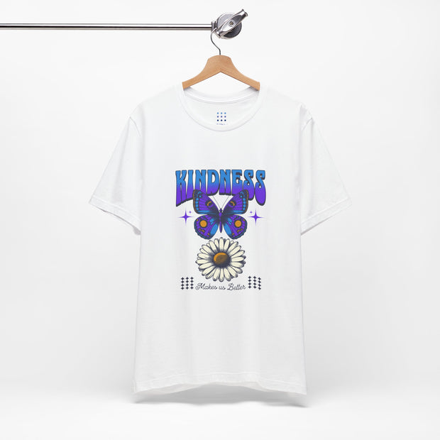 Butterfly & Daisy Flower Unisex Jersey Short Sleeve Tee