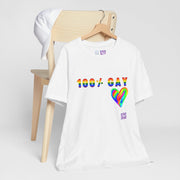 100 Percent Gay T Shirt Rainbow Heart LGBTQ Pride Shirt Gay Pride Tee Colorful Pride Design Queer Pride Present Unisex Top