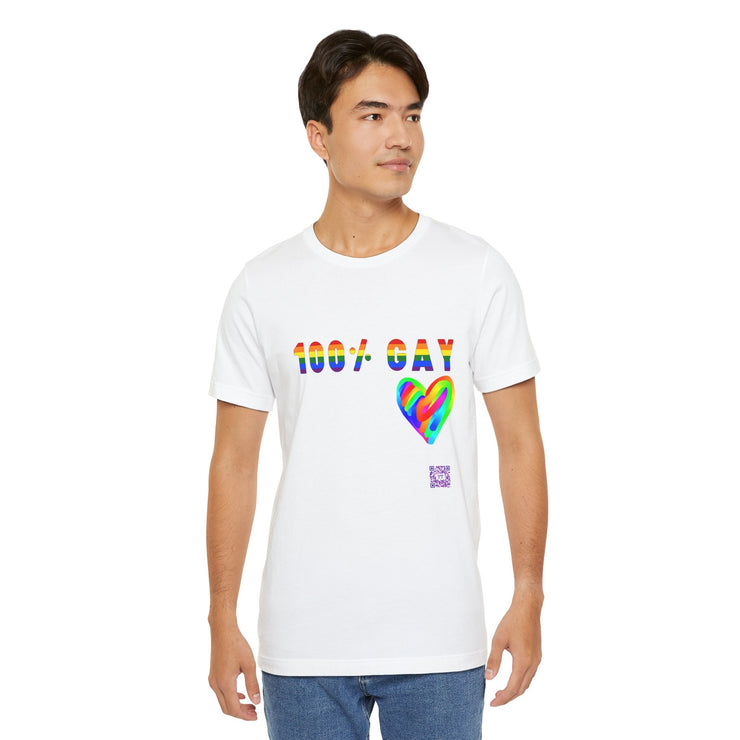 100 Percent Gay T Shirt Rainbow Heart LGBTQ Pride Shirt Gay Pride Tee Colorful Pride Design Queer Pride Present Unisex Top