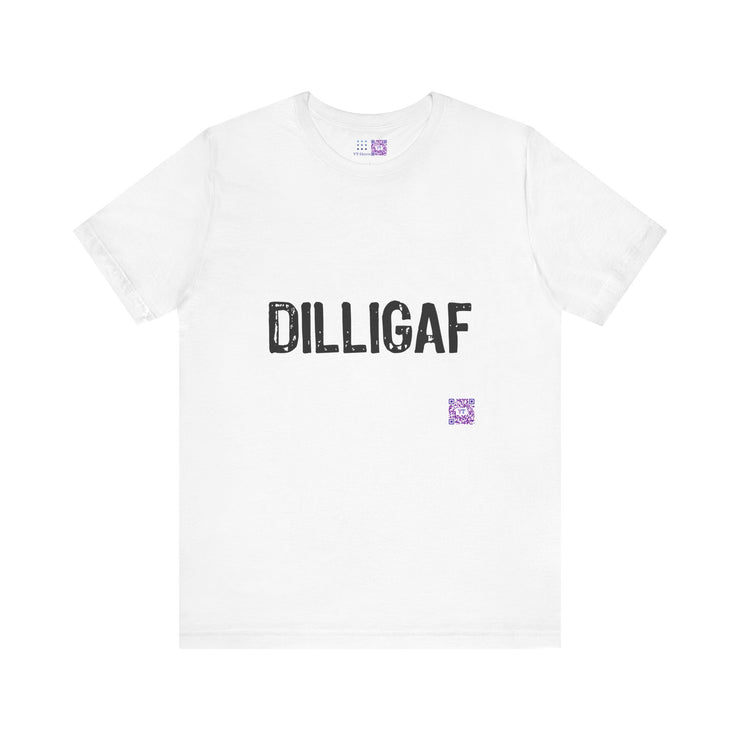 Funny DILLIGAF Shirt, QR Code T-Shirt, Humorous Graphic Tee, Sarcastic Shirt, Direct-To-Garment Print, Bold Statement Tee