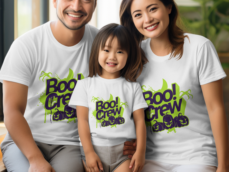 Halloween Boo Crew T-Shirt, Halloween Party Shirt, Spooky Halloween Tee, Halloween Graphic Tee, Boo Crew Shirt, Pumpkin Face Baby Jersey Short Sleeve Tee