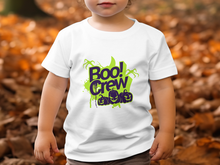 Halloween Boo Crew T-Shirt, Halloween Party Shirt, Spooky Halloween Tee, Halloween Graphic Tee, Boo Crew Shirt, Pumpkin Face Baby Jersey Short Sleeve Tee