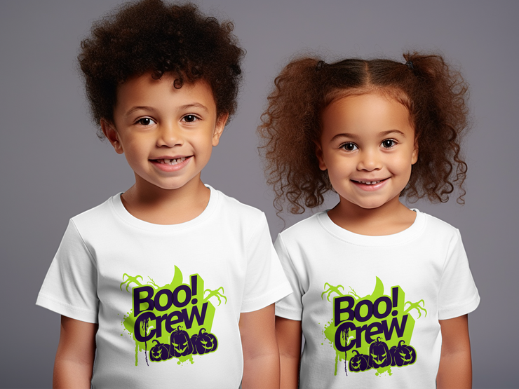 Halloween Boo Crew T-Shirt, Halloween Party Shirt, Spooky Halloween Tee, Halloween Graphic Tee, Boo Crew Shirt, Pumpkin Face Baby Jersey Short Sleeve Tee