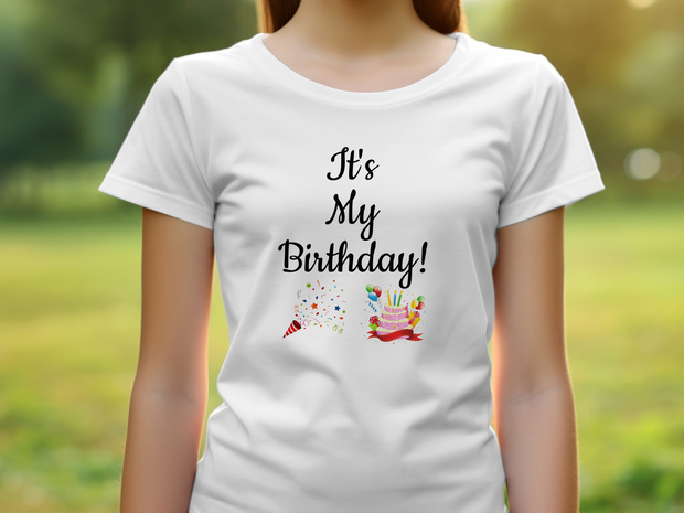 It's My Birthday T-Shirt, Birthday Celebration T-Shirt, Birthday Party Shirt, Fun Birthday Tee, Birthday Cake Confetti Shirt, Cute Birthday Youth Short Sleeve T-Shirt