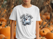 Funny Halloween T-Shirt, Creep It Real Ghost Skateboarding, Cute Ghost Graphic Tee, Halloween Ghost Shirt, Spooky Season Top, Urban Youth Short Sleeve T-Shirt