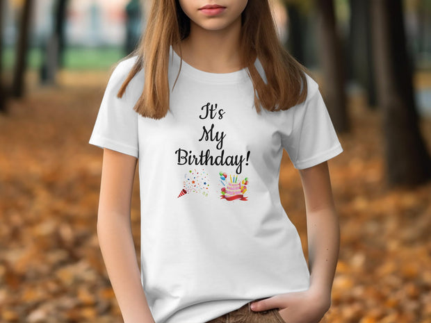 It's My Birthday T-Shirt, Birthday Celebration T-Shirt, Birthday Party Shirt, Fun Birthday Tee, Birthday Cake Confetti Shirt, Cute Birthday Youth Short Sleeve T-Shirt