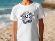 Funny Halloween T-Shirt, Creep It Real Ghost Skateboarding, Cute Ghost Graphic Tee, Halloween Ghost Shirt, Spooky Season Top, Urban Youth Short Sleeve T-Shirt