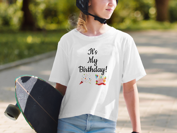 It's My Birthday T-Shirt, Birthday Celebration T-Shirt, Birthday Party Shirt, Fun Birthday Tee, Birthday Cake Confetti Shirt, Cute Birthday Youth Short Sleeve T-Shirt