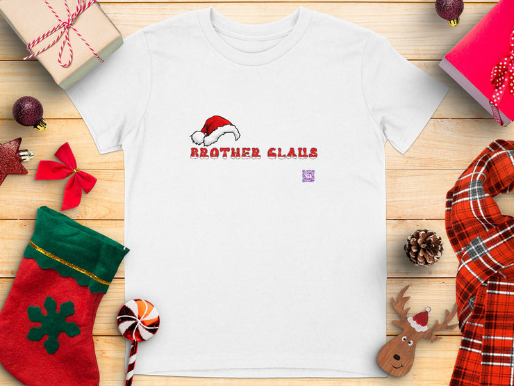 Brother Claus Christmas Youth T-Shirt for Boys, Funny Holiday Brother Christmas Tee, Santa Hat Christmas Shirt, Xmas Family Matching Shirts