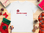 Sister Claus Christmas Youth T-Shirt, Holiday Family Matching Shirts, Cute Santa Claus Theme Tee, Festive Xmas Apparel for Girls