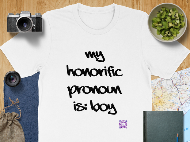 Funny Honorific Pronoun Shirt, Boy Pronoun T-Shirt, Gender Identity Tee, LGBTQ+ Pride Shirt, Humorous Pronoun Tee, Inclusive T-Shirt