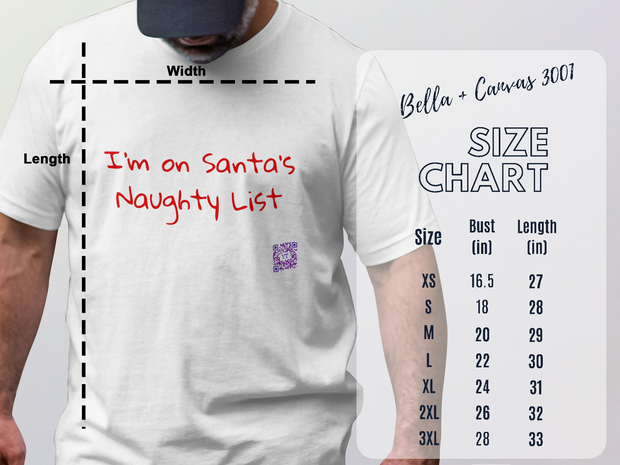 Funny Christmas T-Shirt, Naughty List Shirt, Holiday Humor Tee, Santa's Naughty List Tee, Christmas Present for Her or Him, Funny Holiday Shirt