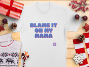 Blame It On My Mama T-Shirt Funny Graphic Tee Gift for Mom Motherhood Humorous T Shirt Trendy Typography Statement Top