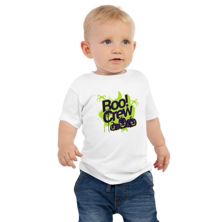 Halloween Boo Crew T-Shirt, Halloween Party Shirt, Spooky Halloween Tee, Halloween Graphic Tee, Boo Crew Shirt, Pumpkin Face Baby Jersey Short Sleeve Tee