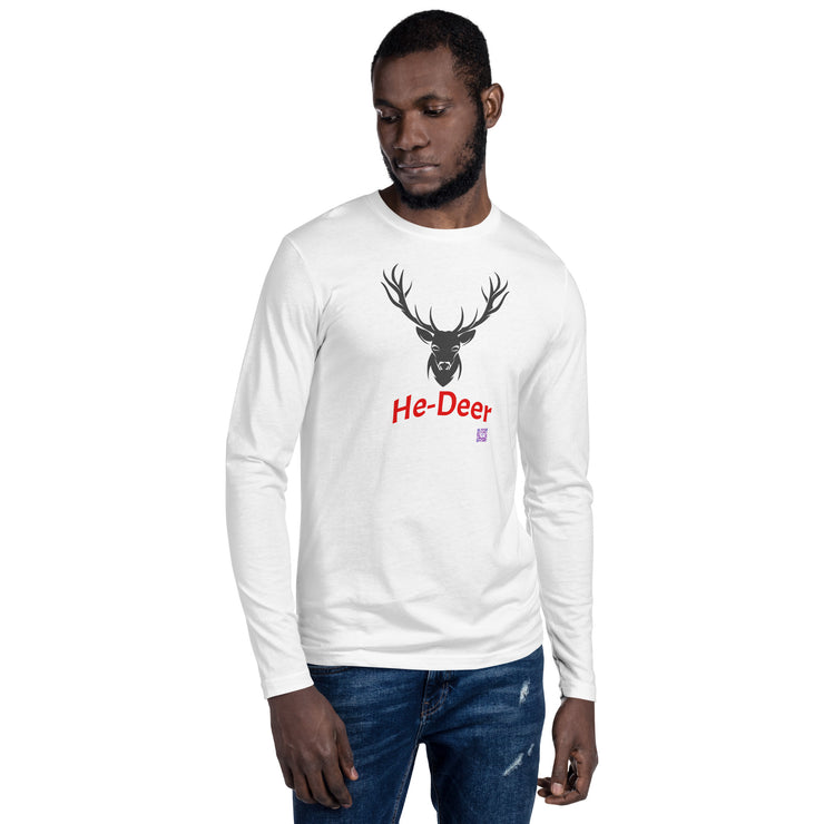 Deer Graphic Long Sleeve T-Shirt, Unisex Crew Neck Tee, Animal Print Shirt, Gift for Him or Her, Casual Everyday Apparel Long Sleeve Fitted Crew