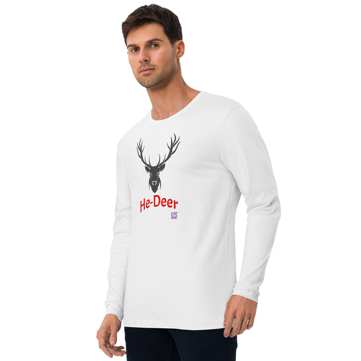 Deer Graphic Long Sleeve T-Shirt, Unisex Crew Neck Tee, Animal Print Shirt, Gift for Him or Her, Casual Everyday Apparel Long Sleeve Fitted Crew