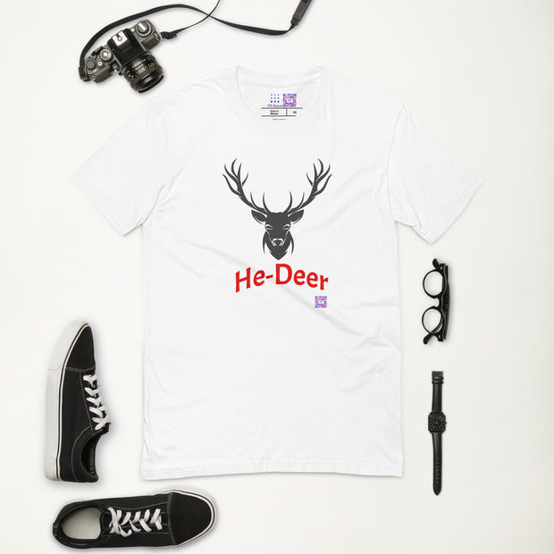 He Deer Stag T-Shirt, Fun Deer Head Shirt, Unique Graphic Tee, Comfortable Casual Wear, Present for Outdoorsy People, Trendy Wildlife Shirt