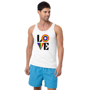 Colorful LOVE Tank Shirt, Rainbow Pride Graphic Tank, LGBTQ+ Inclusion Shirt, Love And Equality Tank Shirt, Bold Statement Apparel, Pride Men's Tank Top