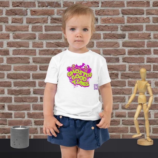 Ghostly Good Times Halloween T-Shirt, Spooky Skeletons Graphic Tee, Fun Halloween Shirt, Unique Halloween Costume Tee, Halloween Toddler Short Sleeve Tee