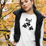 Halloween Boo Ghost Long Sleeve Shirt, Spooky Ghosts Long Sleeve Shirt, Cute Halloween Shirt, Ghostly Boo Long Sleeve Tee, Fun Halloween Graphic Long Sleeve Tee