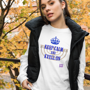 Keep Calm and Kvell On T-Shirt, Jewish Festival Menorah Design Long Sleeve Tee, Fun Hanukkah Celebration Long Sleeve Shirt, Unique Jewish Present Long Sleeve Top