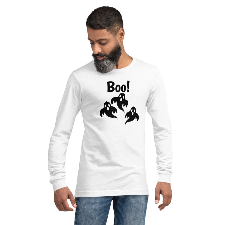 Halloween Boo Ghost Long Sleeve Shirt, Spooky Ghosts Long Sleeve Shirt, Cute Halloween Shirt, Ghostly Boo Long Sleeve Tee, Fun Halloween Graphic Long Sleeve Tee