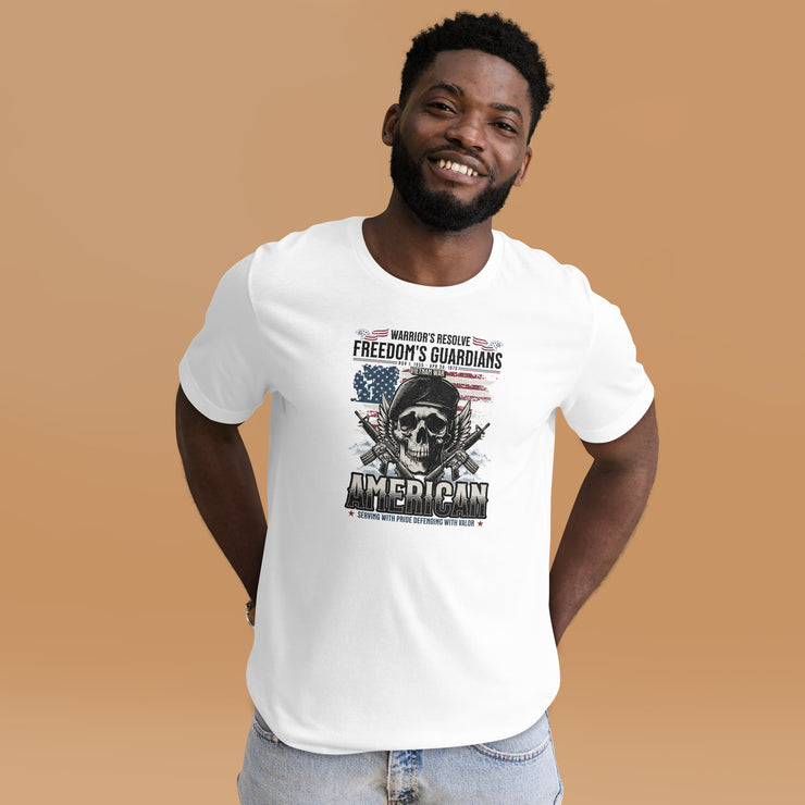 Warriors Resolve Freedoms Guardians - Warrior's Resolve Freedom's Guardians Vietnam War Skull T-Shirt, American Pride Graphic Tee, Serving with Valor Top