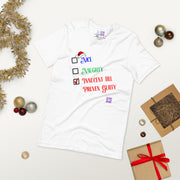 Christmas Funny T-Shirt Nice Naughty Innocent Till Proven Guilty Holiday Humor Tee Santa Hat Design