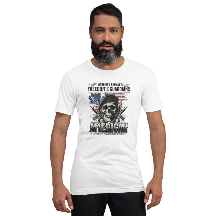 Warriors Resolve Freedoms Guardians - Warrior's Resolve Freedom's Guardians Vietnam War Skull T-Shirt, American Pride Graphic Tee, Serving with Valor Top