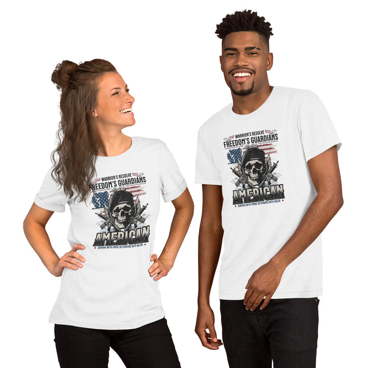 Warriors Resolve Freedoms Guardians - Warrior's Resolve Freedom's Guardians Vietnam War Skull T-Shirt, American Pride Graphic Tee, Serving with Valor Top