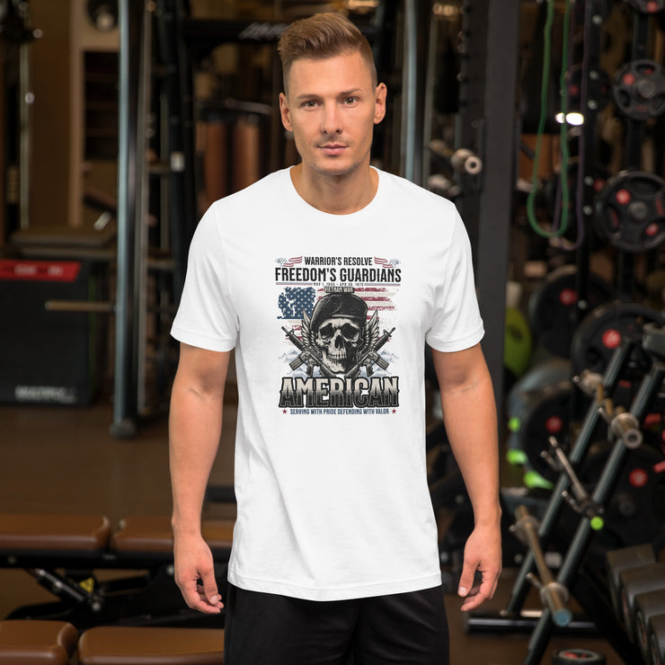 Warriors Resolve Freedoms Guardians - Warrior's Resolve Freedom's Guardians Vietnam War Skull T-Shirt, American Pride Graphic Tee, Serving with Valor Top