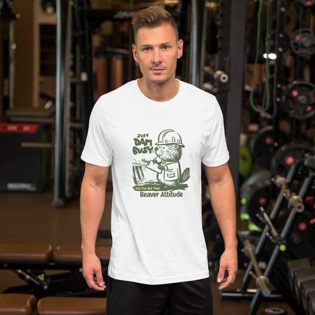 Just Dam Busy Beaver Attitude T-Shirt, Funny Beaver Graphic Tee, Cute Beaver Drawing Shirt, Casual Beaver Lover Shirt, Unique Beaver Art Tee