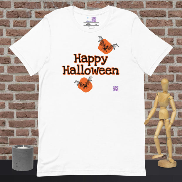 Happy Halloween Unisex t-shirt, Halloween Bat T-Shirt, Funny Happy Halloween Flying Bat Tee