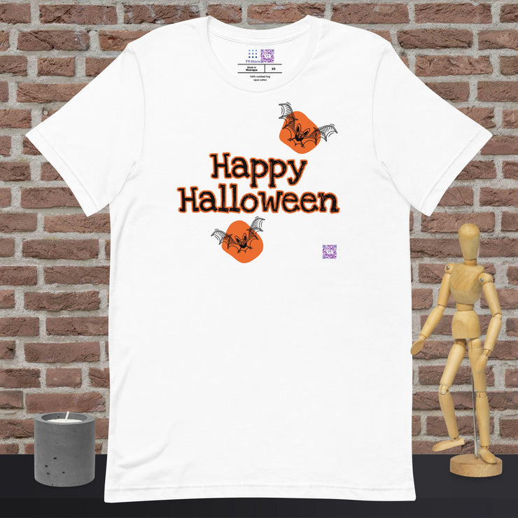 Happy Halloween Unisex t-shirt, Halloween Bat T-Shirt, Funny Happy Halloween Flying Bat Tee