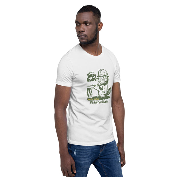 Just Dam Busy Beaver Attitude T-Shirt, Funny Beaver Graphic Tee, Cute Beaver Drawing Shirt, Casual Beaver Lover Shirt, Unique Beaver Art Tee